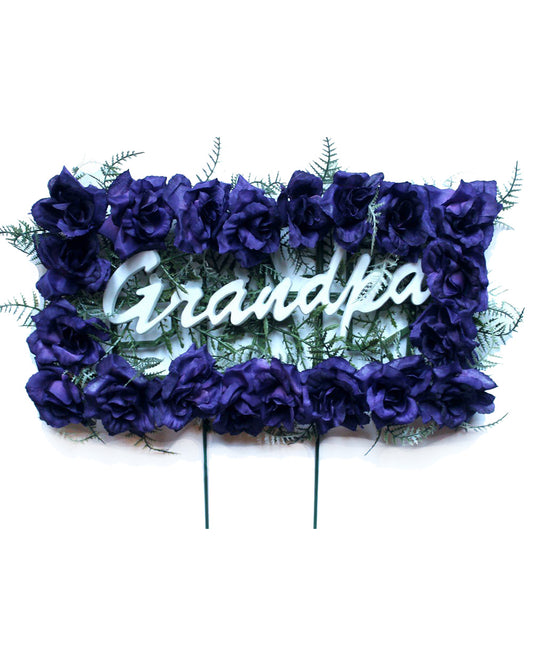 Deep Purple GRANDPA Floral Pillow