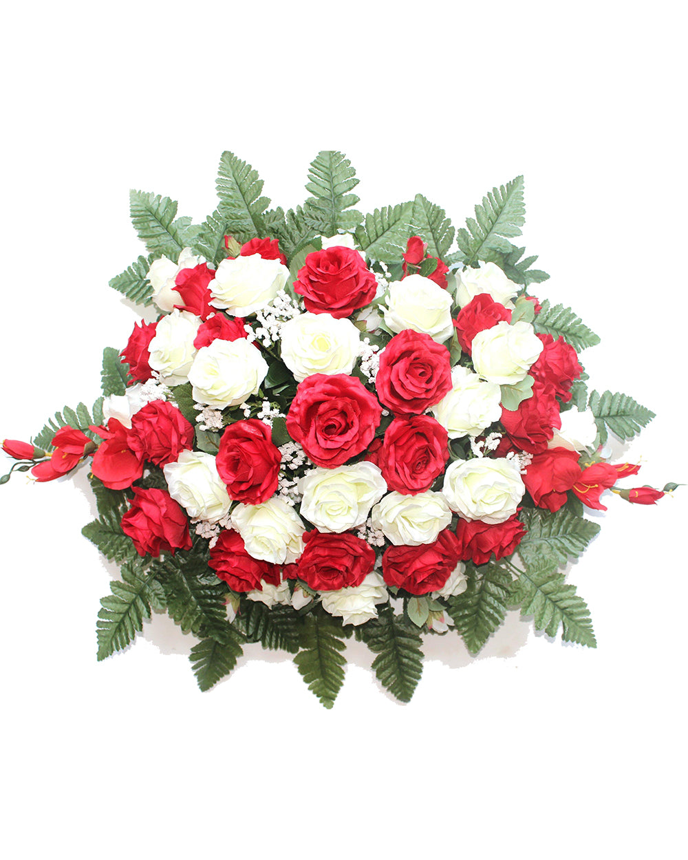 Large Red & White Rose Floral Spray
