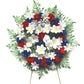 Wreath Pillow - Red, White, and blue - 12 Inch