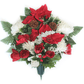 Red & White Poinsettia Christmas Mix FULL Vase