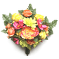 Pink & Yellow Rose Spring Mix FORWARD-FACING Vase