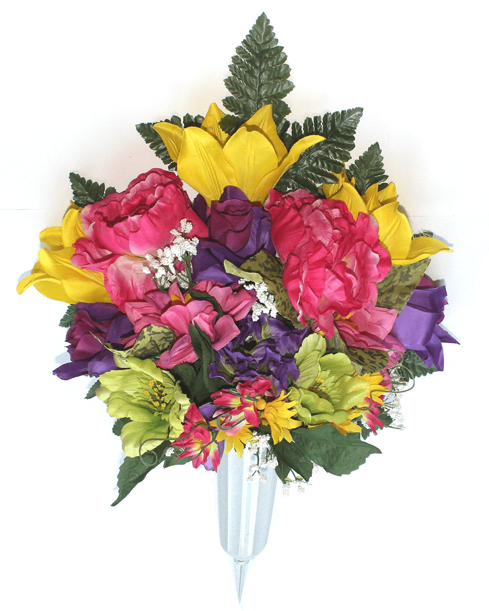 Pink, Kiwi, Yellow & Purple Floral Mix FORWARD FACING Vase